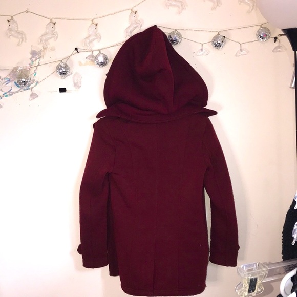 🆕✨Forever21 Burgundy Double Button Detachable Hooded Fall Coat! Sz S!BNWOT!✨ - Picture 2 of 13